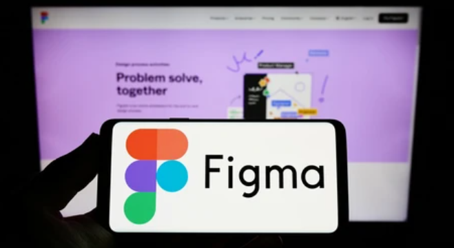 a phone with a logo on it Figma Premium